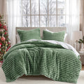 Avril Fluffy Ribbed Plush Comforter Set
