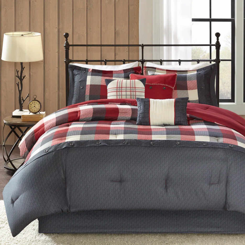 Ridge 7 Piece Herringbone Comforter Set