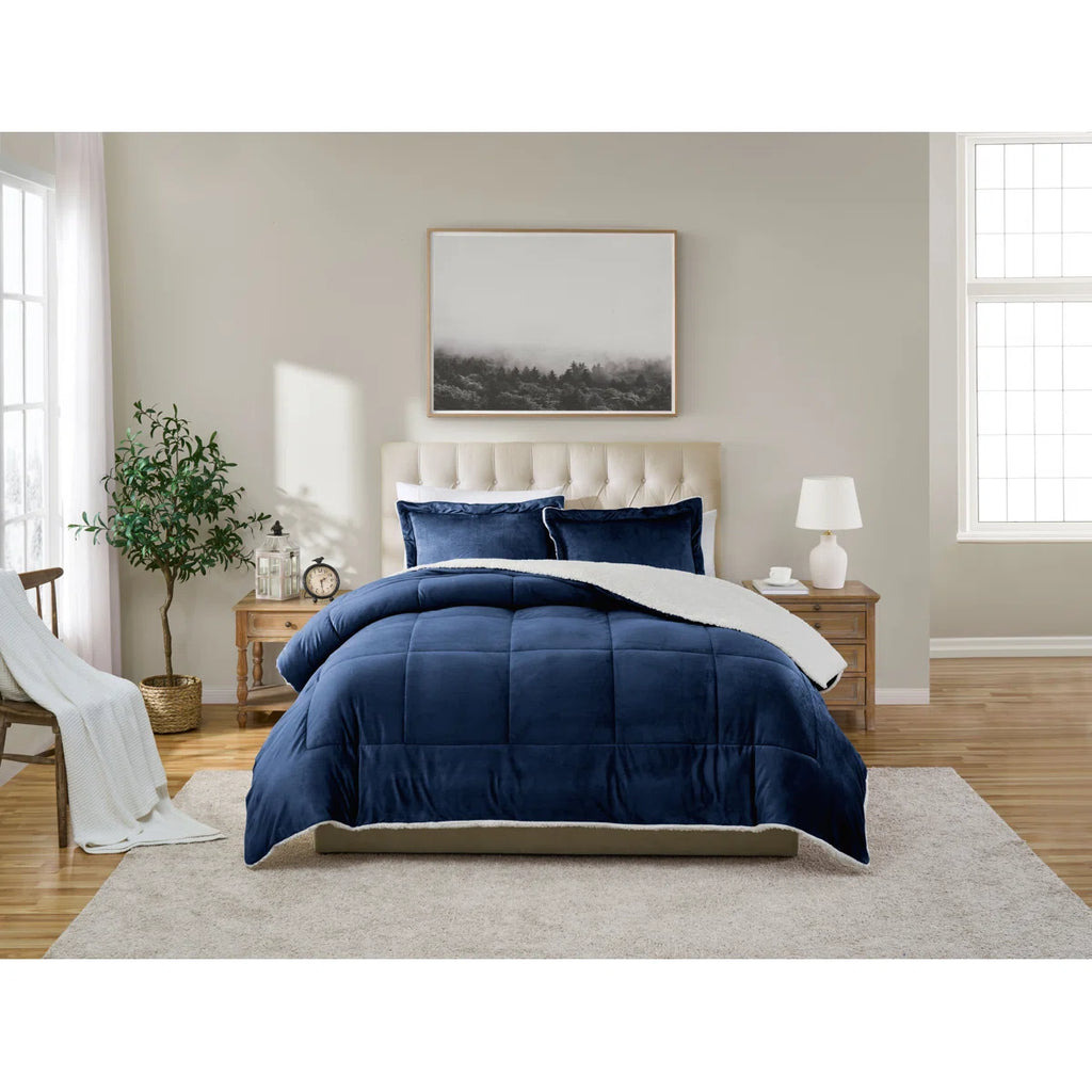 Ultra Plush Reversible Micro-Mink and Sherpa 3-Piece Comforter Set