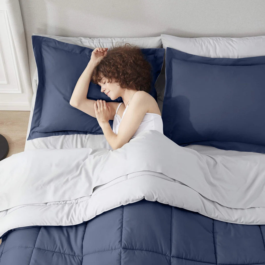 Bed-in-A-Bag Reversible Comforter Set with Bed Sheets