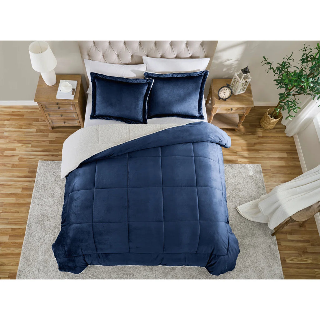 Ultra Plush Reversible Micro-Mink and Sherpa 3-Piece Comforter Set