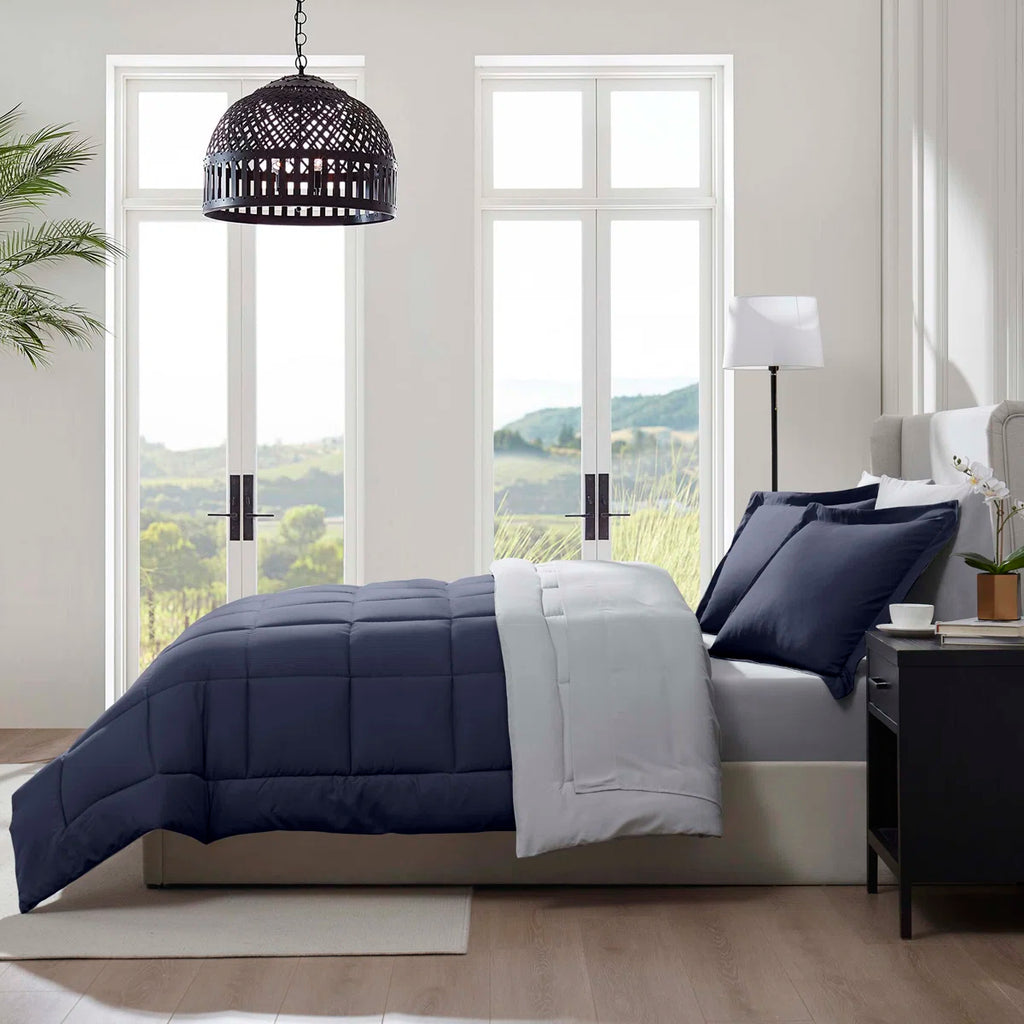 Bed-in-A-Bag Reversible Comforter Set with Bed Sheets