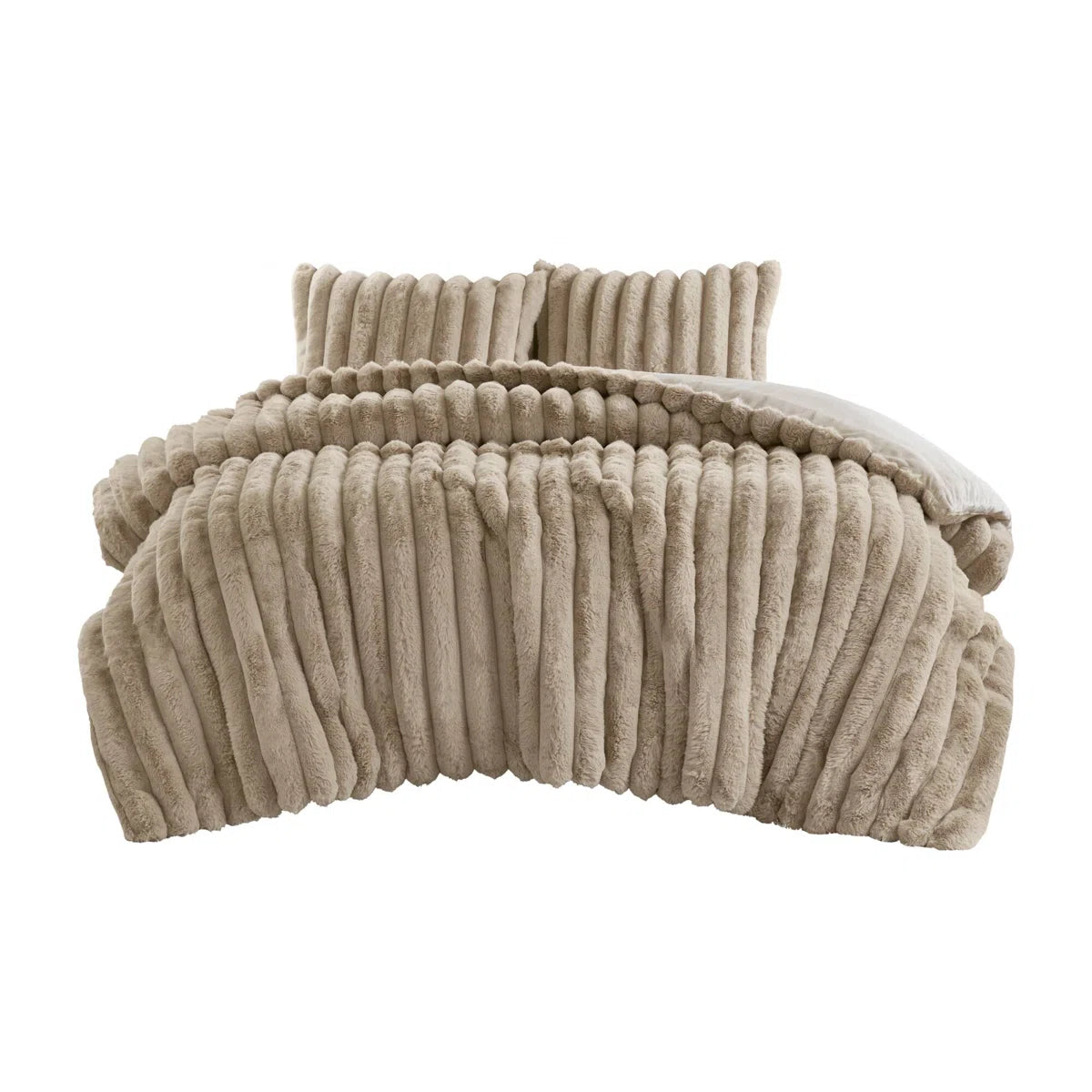 Jasmine 3 Piece Ultrasoft Faux Fur Ribbed Comforter Set