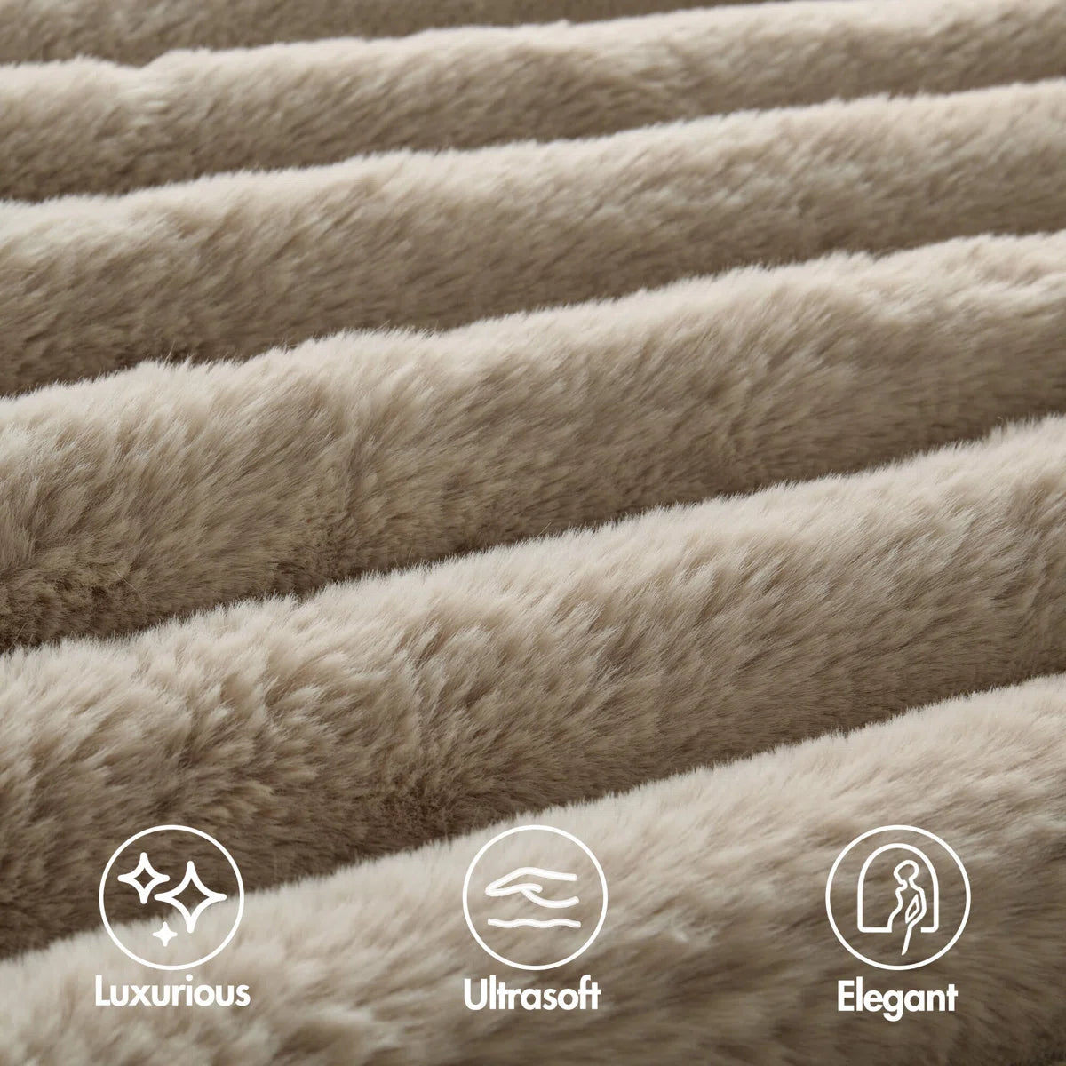 Jasmine 3 Piece Ultrasoft Faux Fur Ribbed Comforter Set